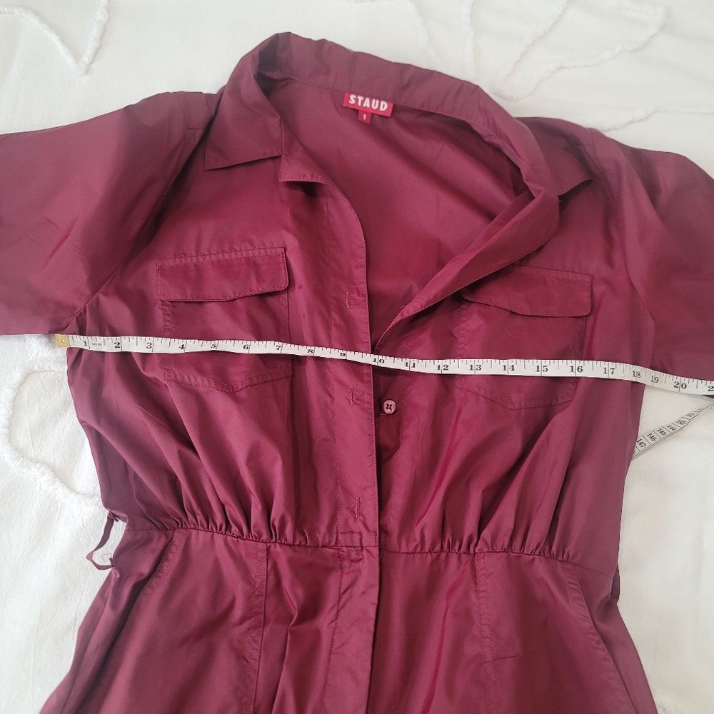​STAUD Millie Recycled Nylon Jumpsuit | Tawny Port Wine Red | Size 8 | Utility C - Picture 6 of 12